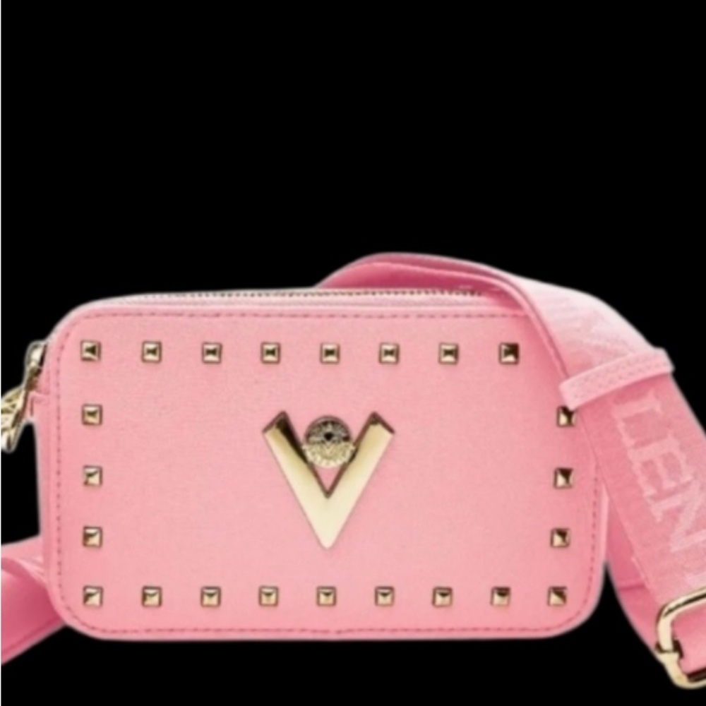 Pink Studded Crossbody Bag with Gold V EmblemNew no tags Valentino Orlanio